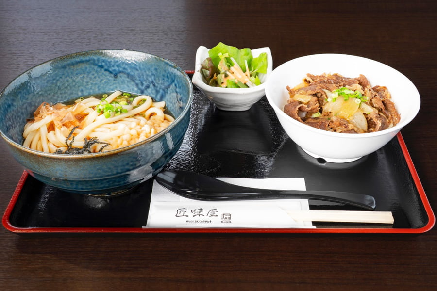 温かいうどん＆ミニ牛丼セット